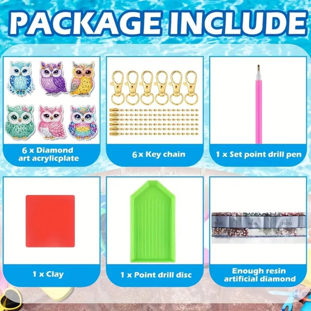 6-piece/set DIY Diamond Keycha - Resin Craft Ideas บทวิจารณ์และราคา