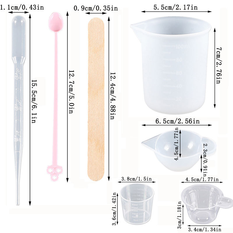 Epoxy Resin Tools Kit Silicone - Mixing Cup Silicone บทวิจารณ์และราคา