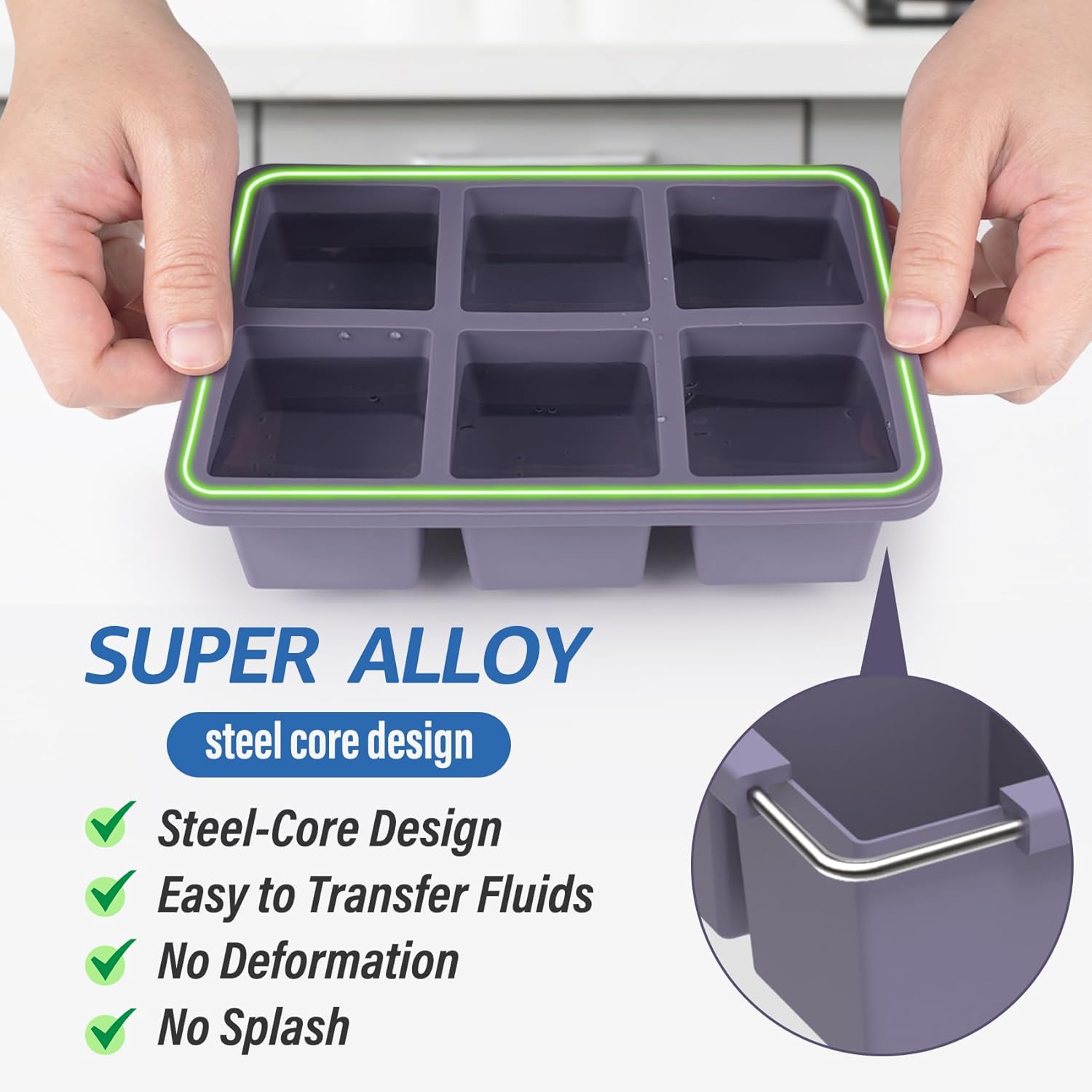 2pack Large Silicone Ice Cube  - Silicone Mold Tray บทวิจารณ์และราคา