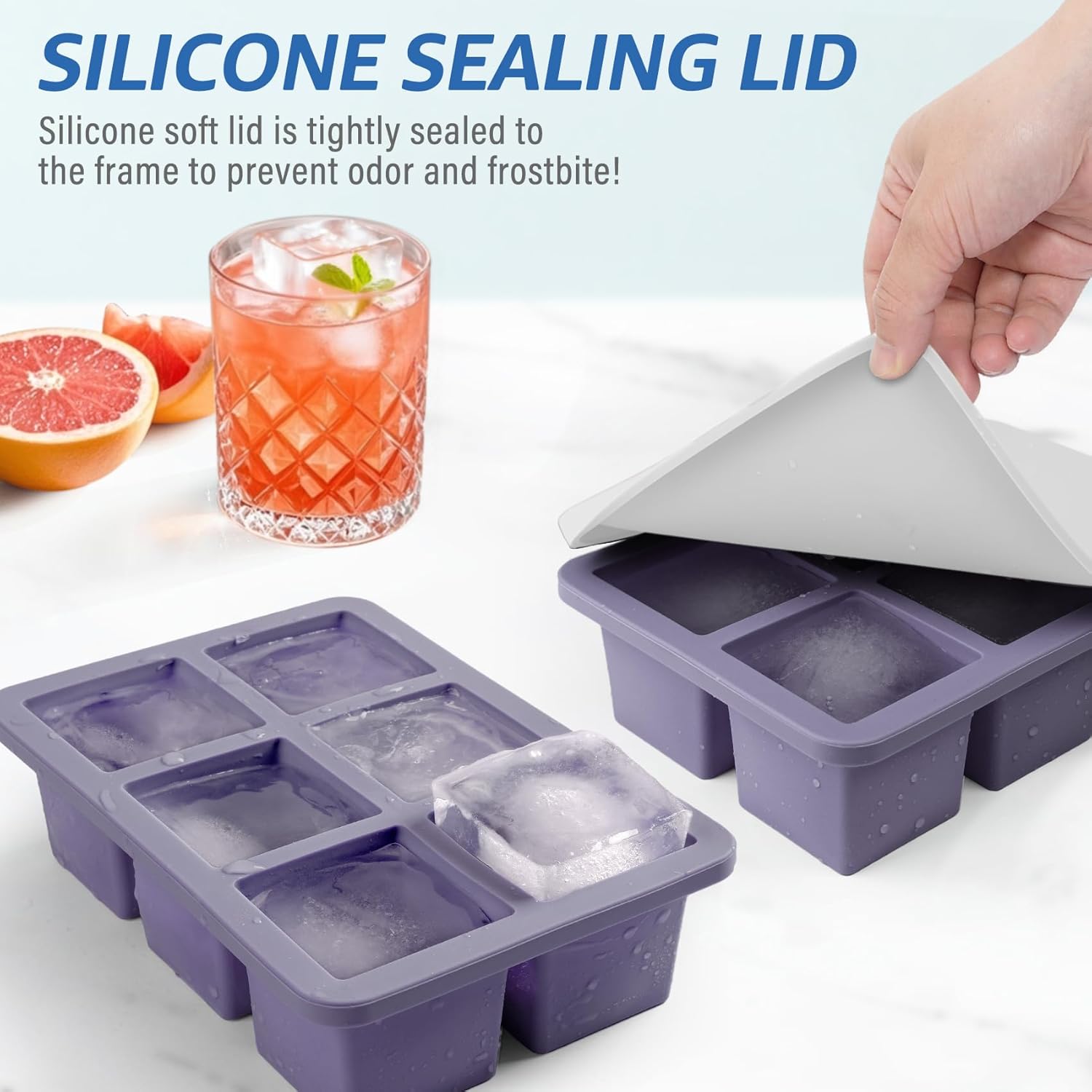 2pack Large Silicone Ice Cube  - Silicone Mold Tray บทวิจารณ์และราคา
