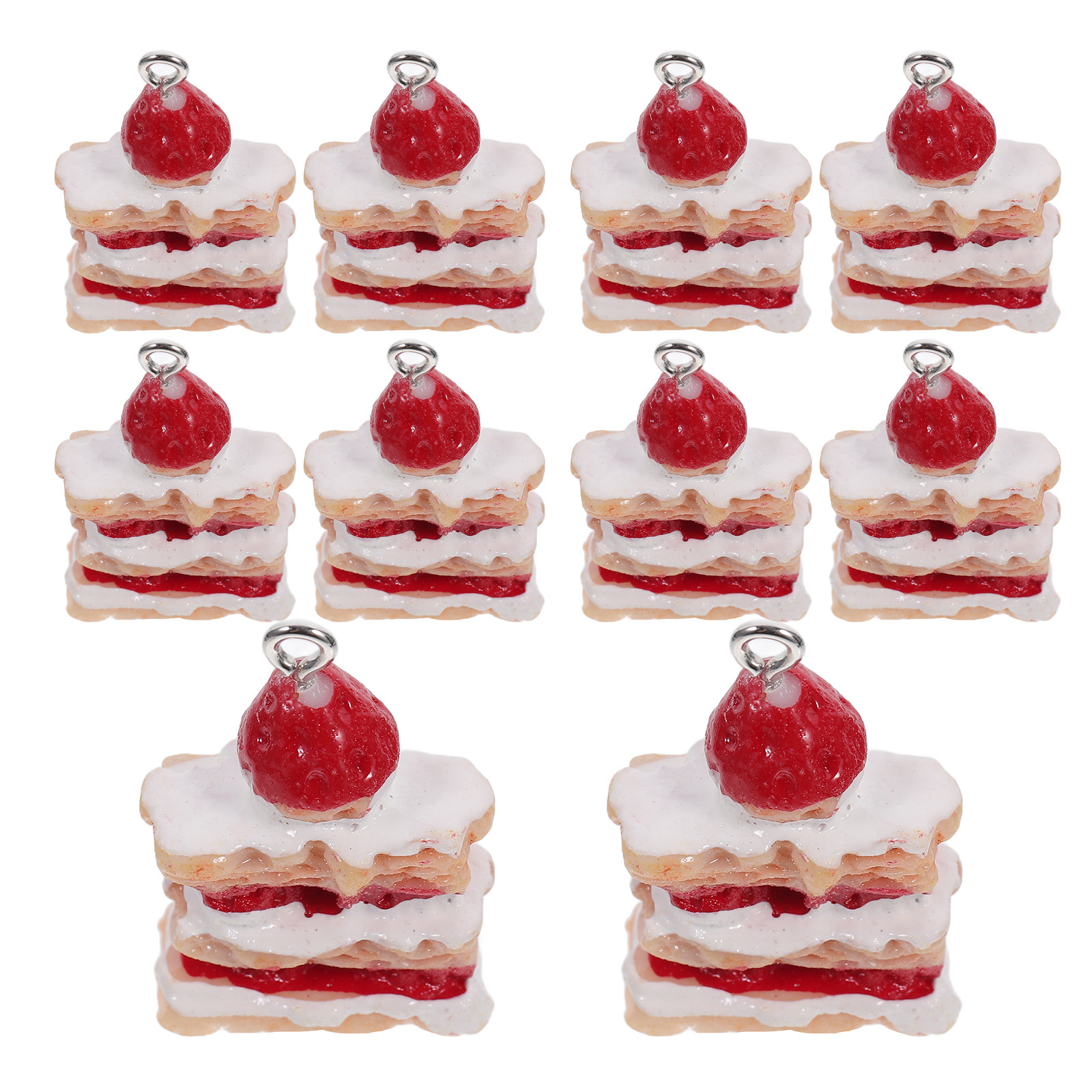 10Pcs Lifelike 3D Strawberry C - Crafting Resin บทวิจารณ์และราคา