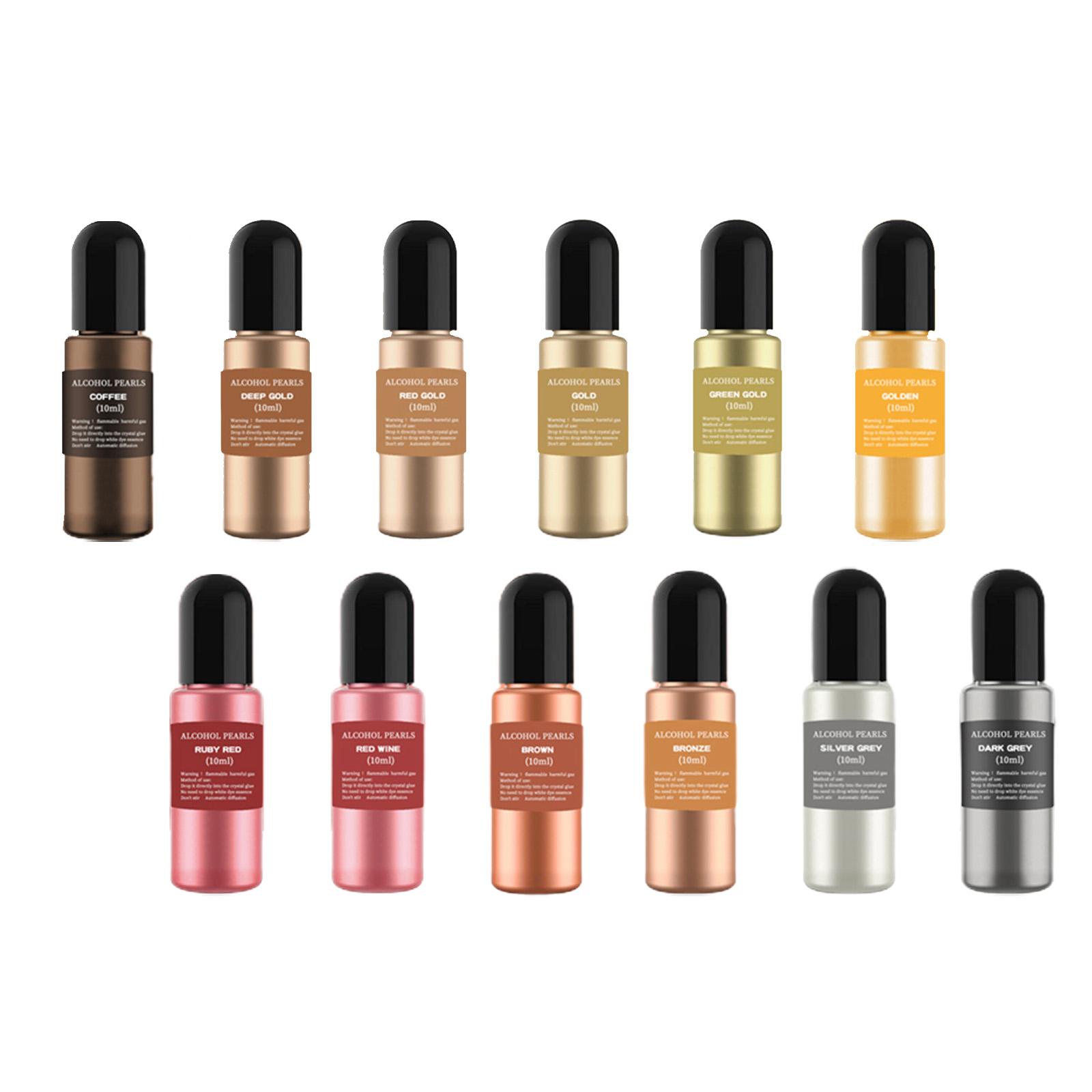 12 Bottles Metallic Alcohol In - Resin Dye Alcohol บทวิจารณ์และราคา