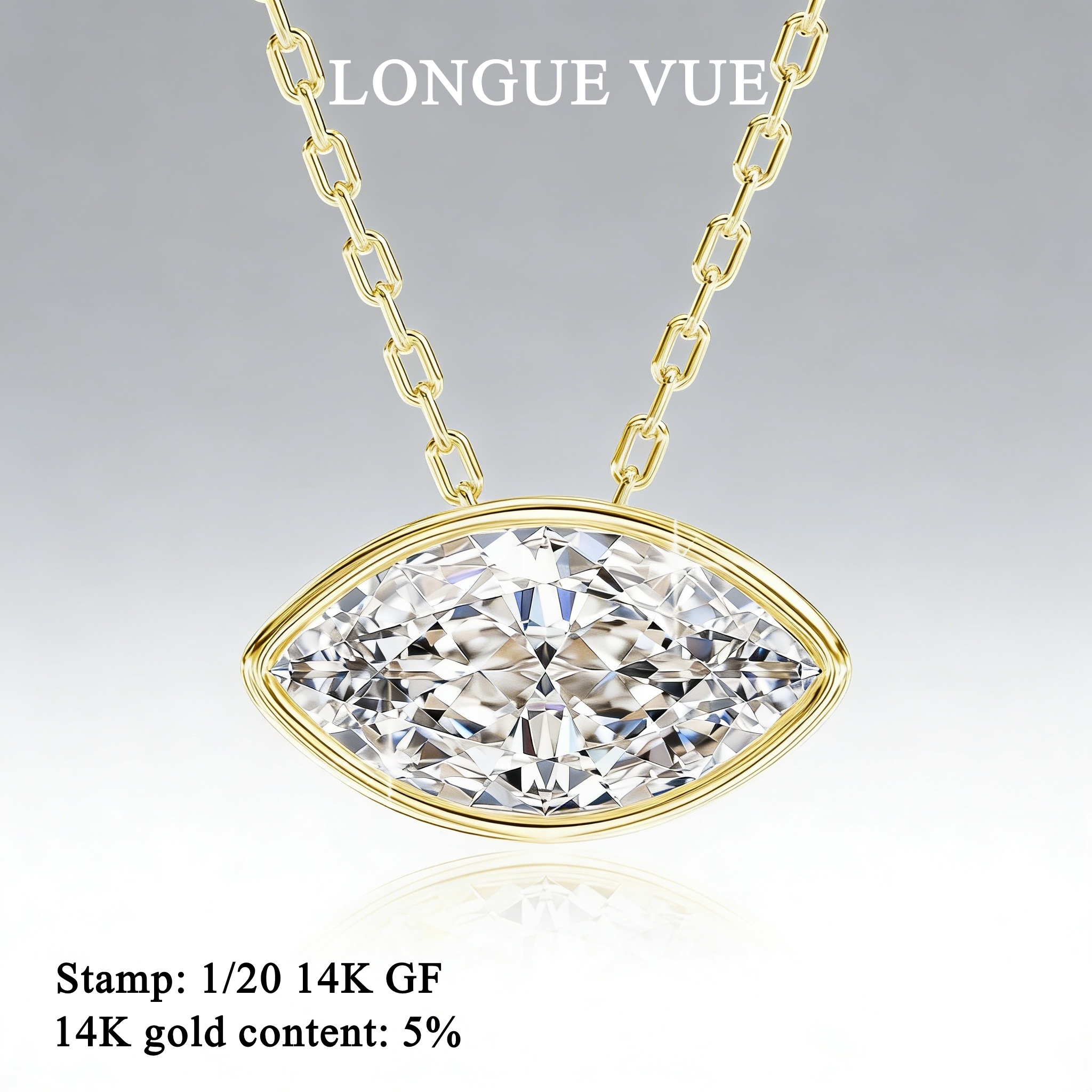 14K Gold Filled Bezel Set Marq - Bezels Set Pendant บทวิจารณ์และราคา