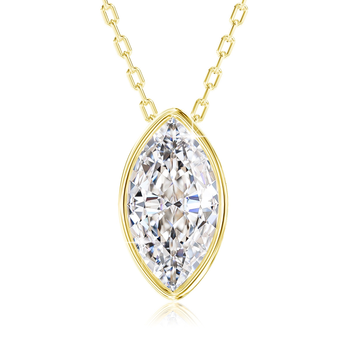 14K Gold Filled Bezel Set Marq - Bezels Set Pendant บทวิจารณ์และราคา