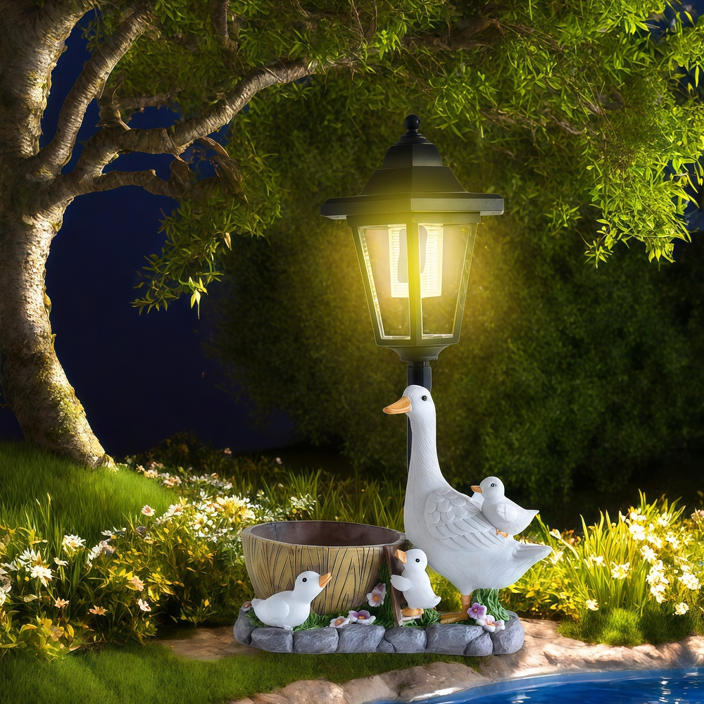 Solar Duck Night Light Garden  - Resin Craft Material บทวิจารณ์และราคา