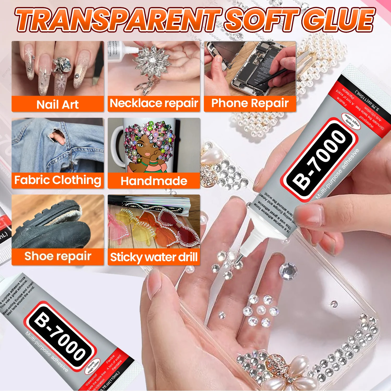 Super Glue B-7000 Loolifl 1-10 - Crafting Resin บทวิจารณ์และราคา