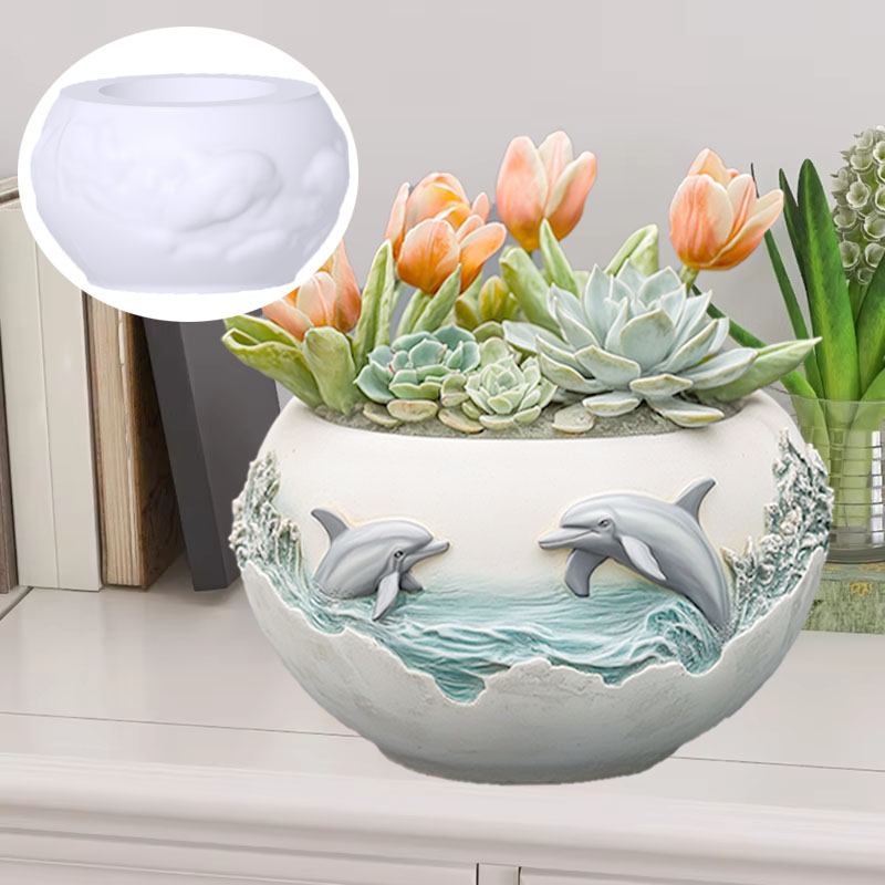 Couple dolphin relief succulen - Resin Ocean Wave Mold บทวิจารณ์และราคา