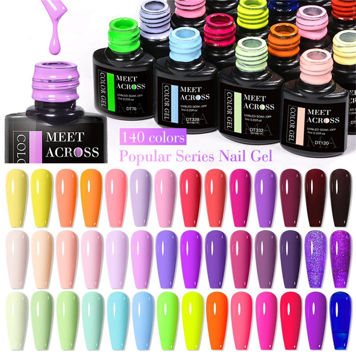 8pcs Gel Nail Polish Set HEMA  - Resin Glitter Pack บทวิจารณ์และราคา