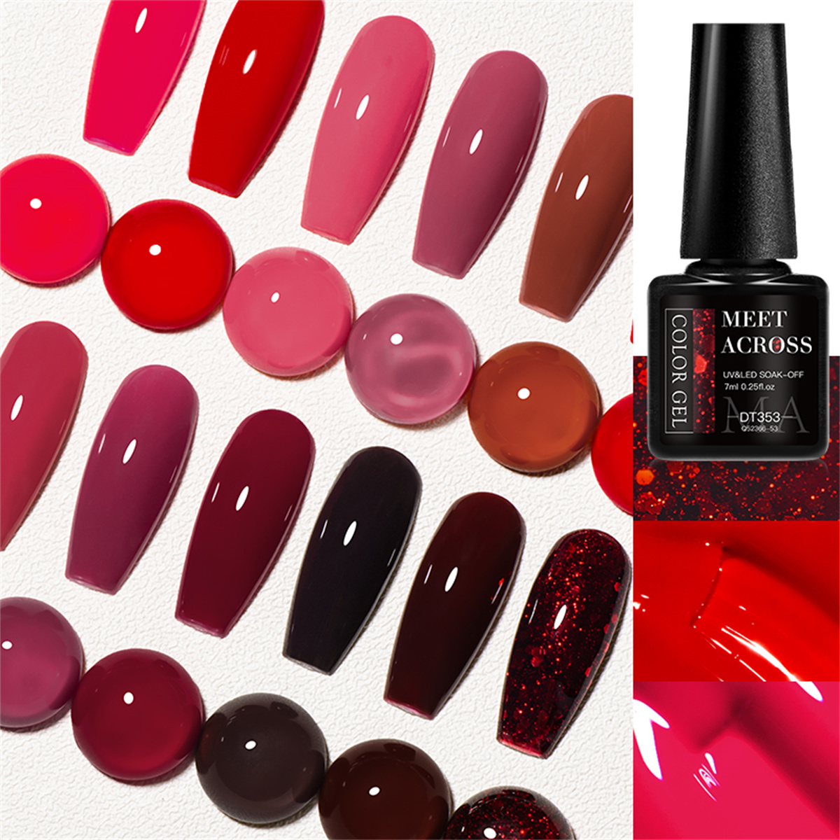 8pcs Gel Nail Polish Set HEMA  - Resin Glitter Pack บทวิจารณ์และราคา