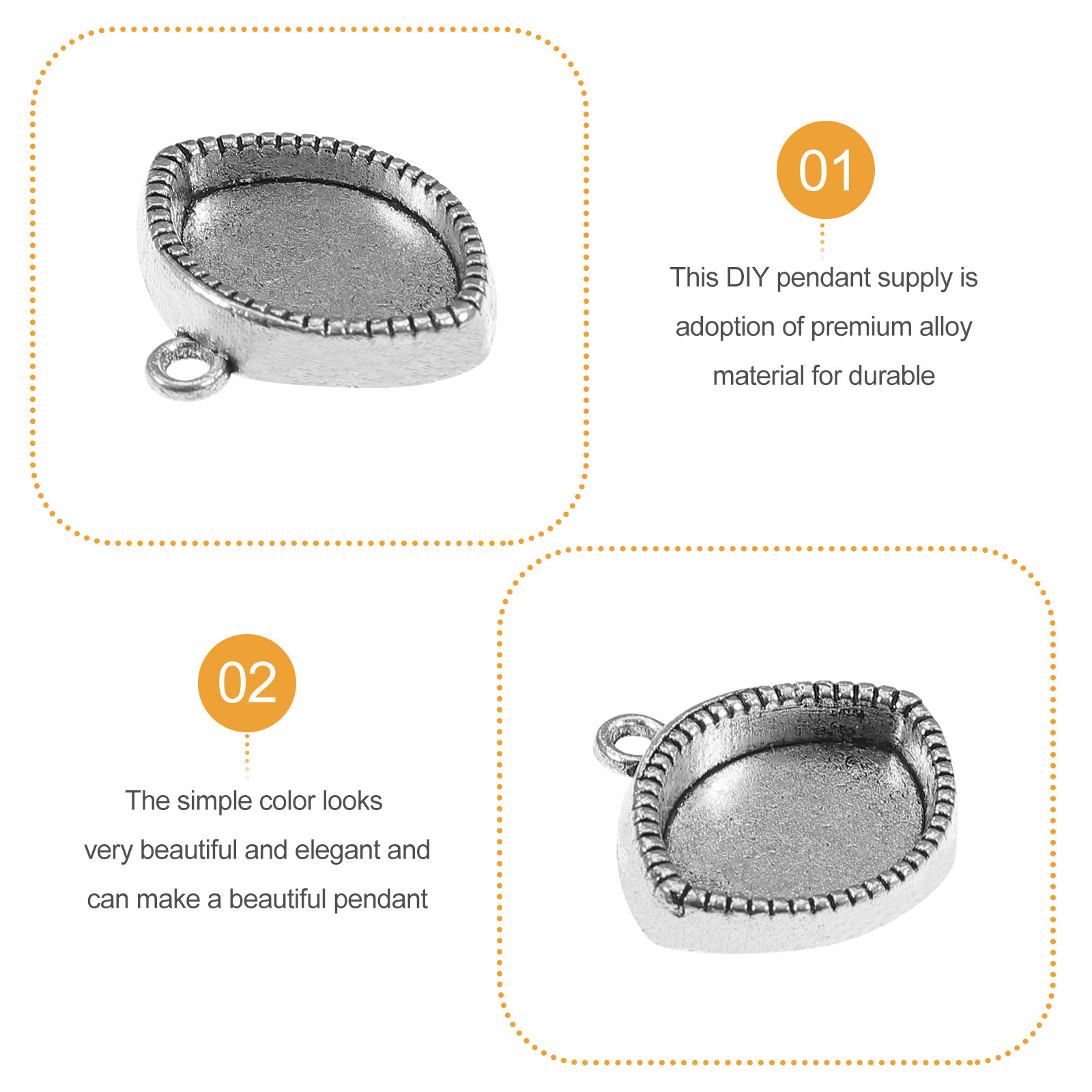 30Pcs Premium Alloy Jewelry Pe - Bezels Set Pendant บทวิจารณ์และราคา