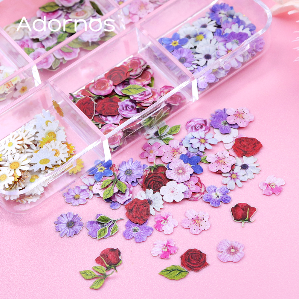 6 Grids Flowers Wood Pulp Chip - Gold Foil Flakes บทวิจารณ์และราคา