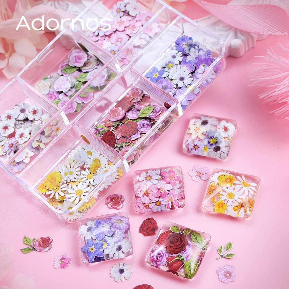 6 Grids Flowers Wood Pulp Chip - Gold Foil Flakes บทวิจารณ์และราคา