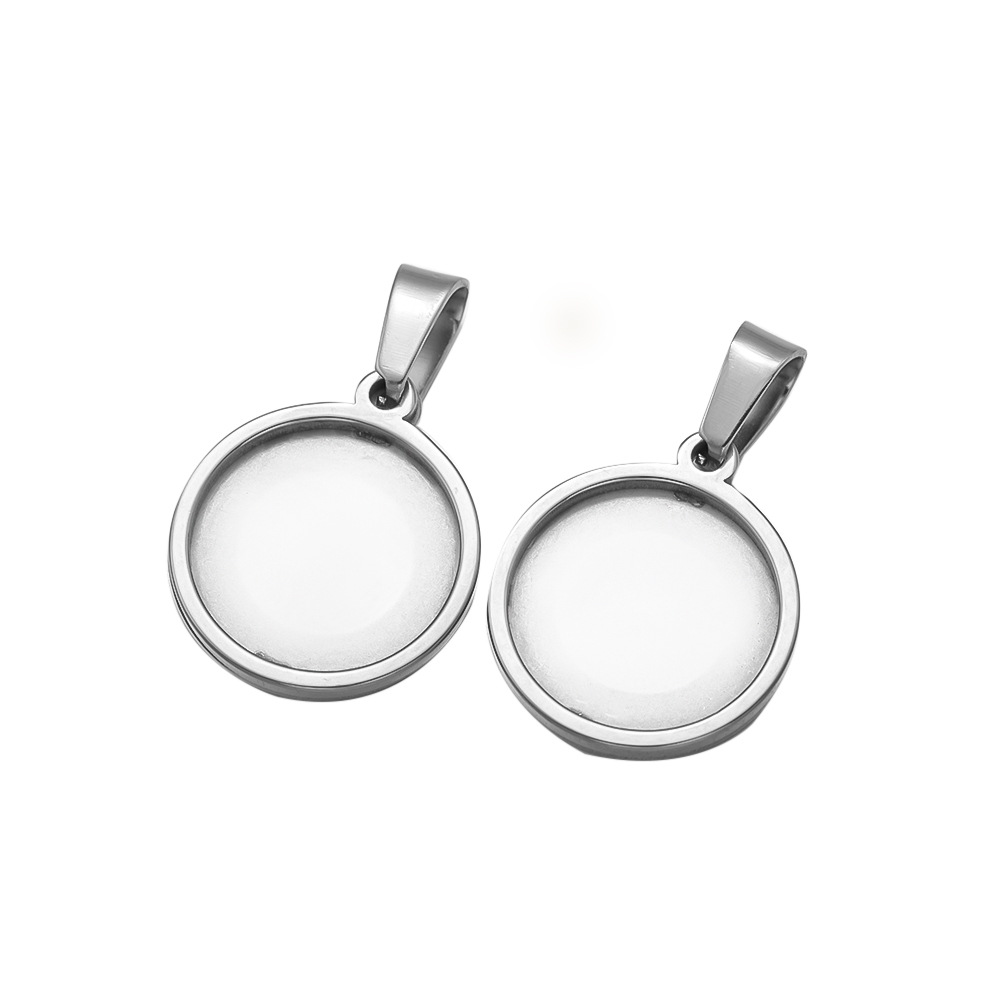 5Pcs/Lot Stainless Steel Round - Bezels Set Pendant บทวิจารณ์และราคา