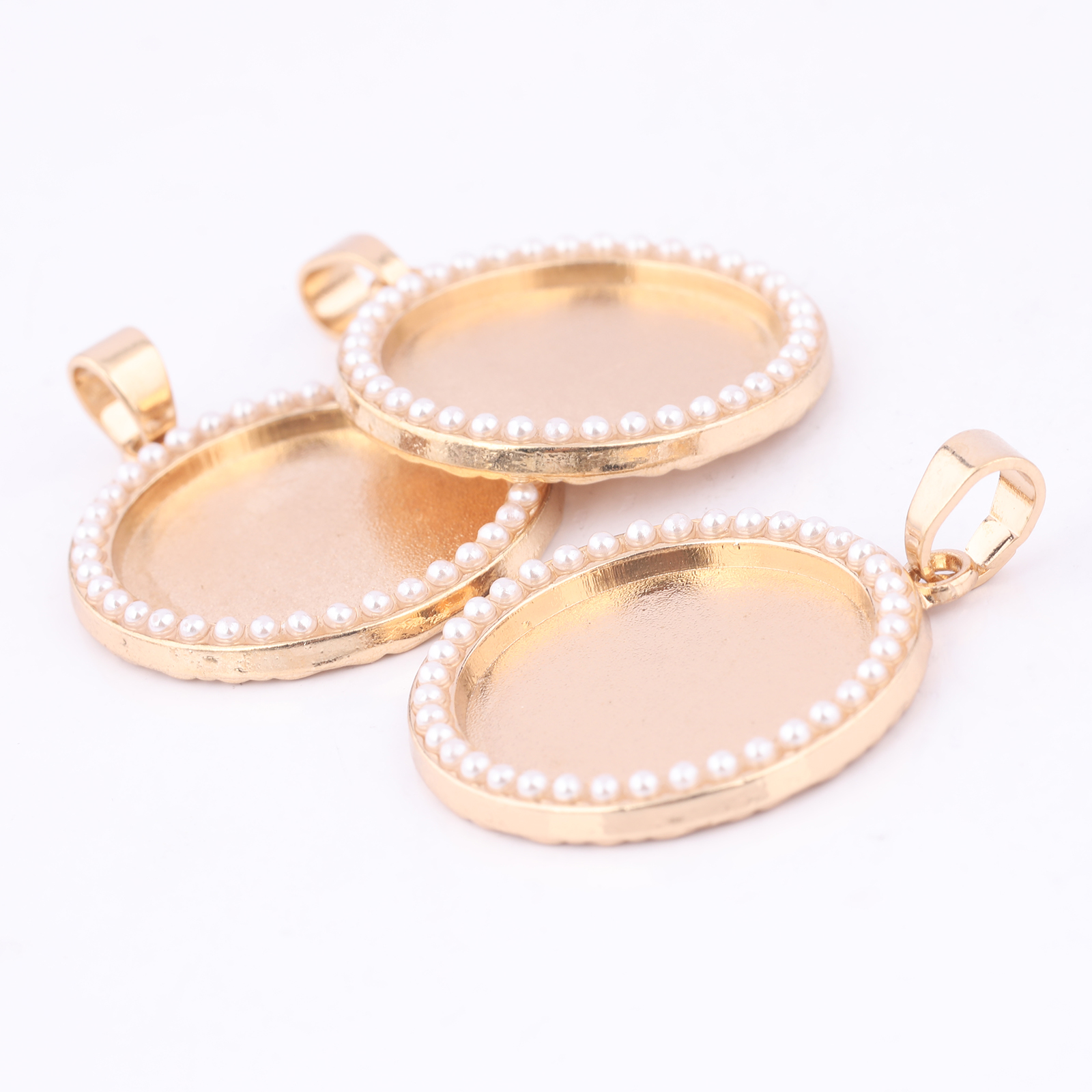 5pcs Kc Gold Pearl Cabochon Ba - Bezels Set Pendant บทวิจารณ์และราคา