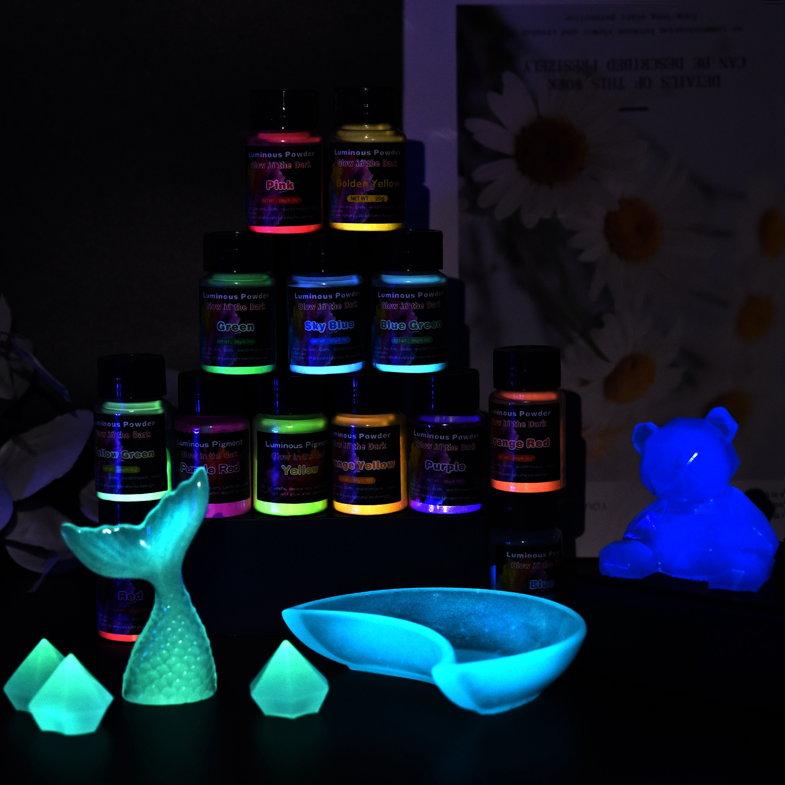 20g Luminous Glitter Powder Ph - Resin Pigment Set บทวิจารณ์และราคา