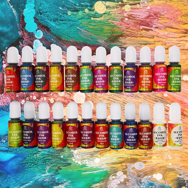 24 Color 10ml Art Ink Alcohol  - Resin Dye Alcohol บทวิจารณ์และราคา