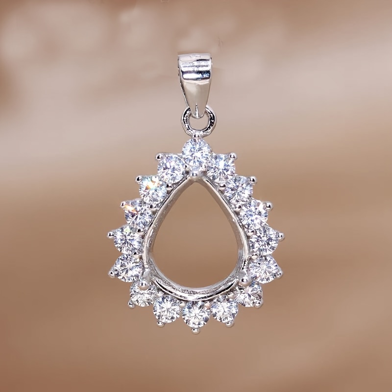 1pc Rose Golden Silvery Tear D - Bezels Set Pendant บทวิจารณ์และราคา