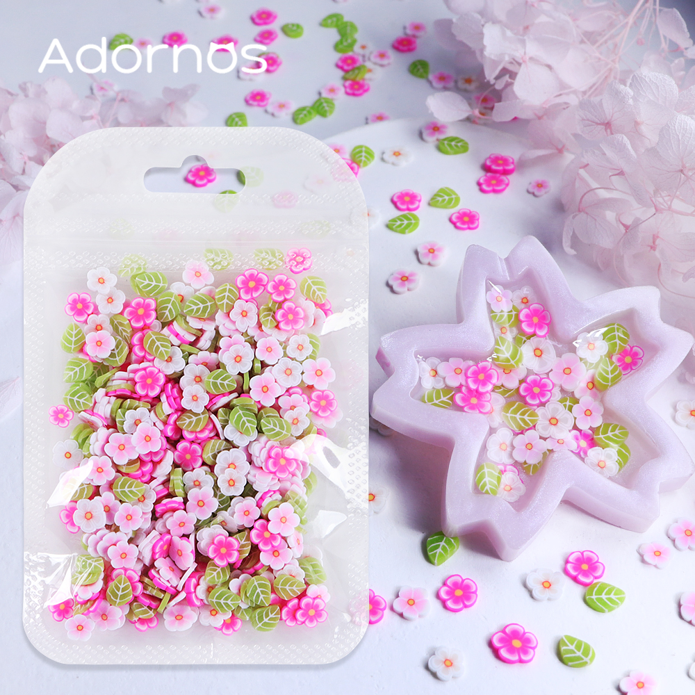 10g Pink Flowers Polymer Clay  - Gold Foil Flakes บทวิจารณ์และราคา