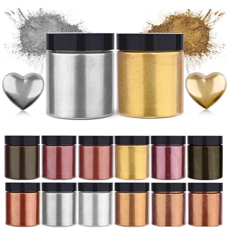 50g Shimmer Metallic Gold Silv - Resin Pigment Set บทวิจารณ์และราคา