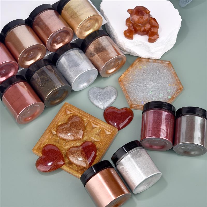 50g Shimmer Metallic Gold Silv - Resin Pigment Set บทวิจารณ์และราคา