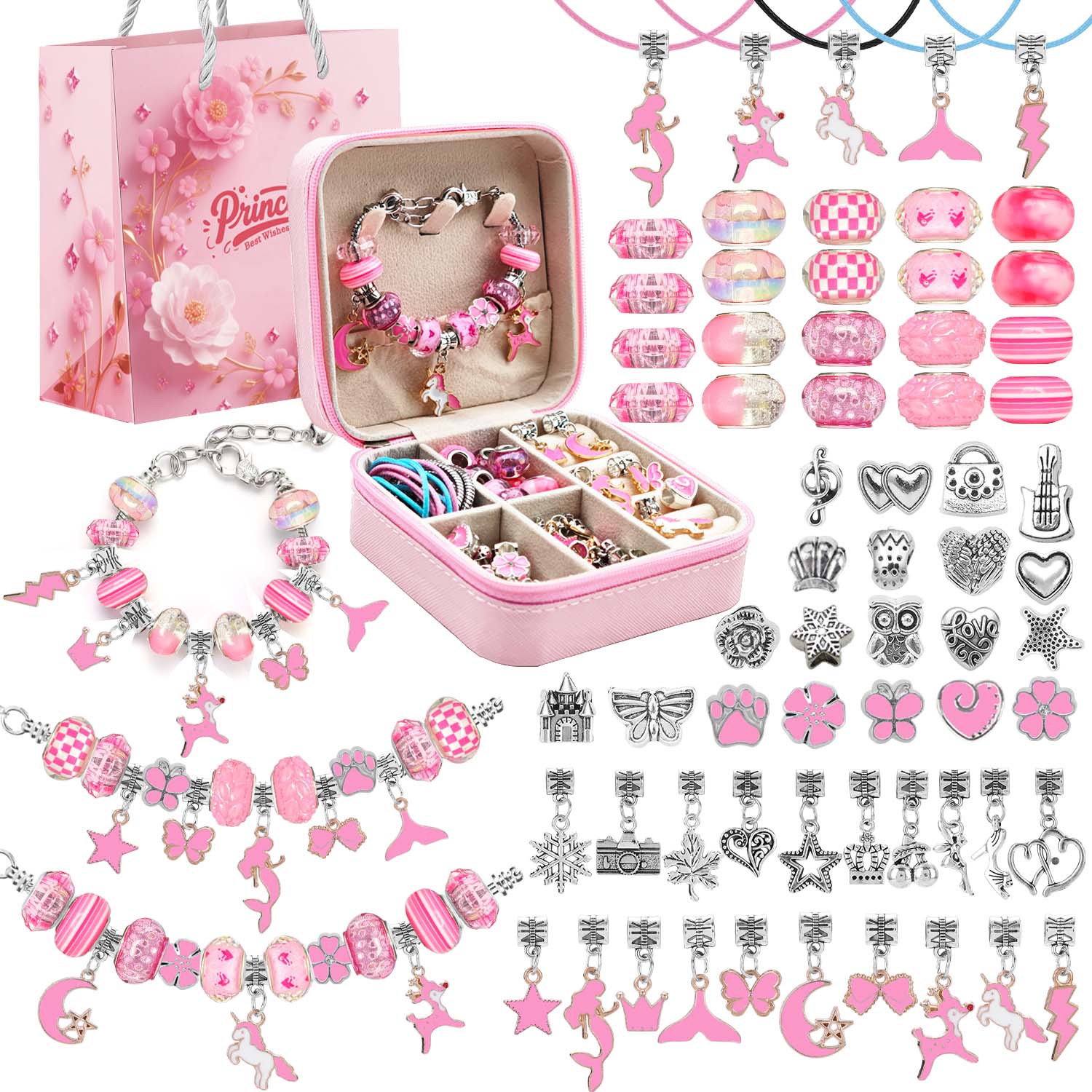68pcs pink beaded jewelry set, - Resin Craft Kit บทวิจารณ์และราคา