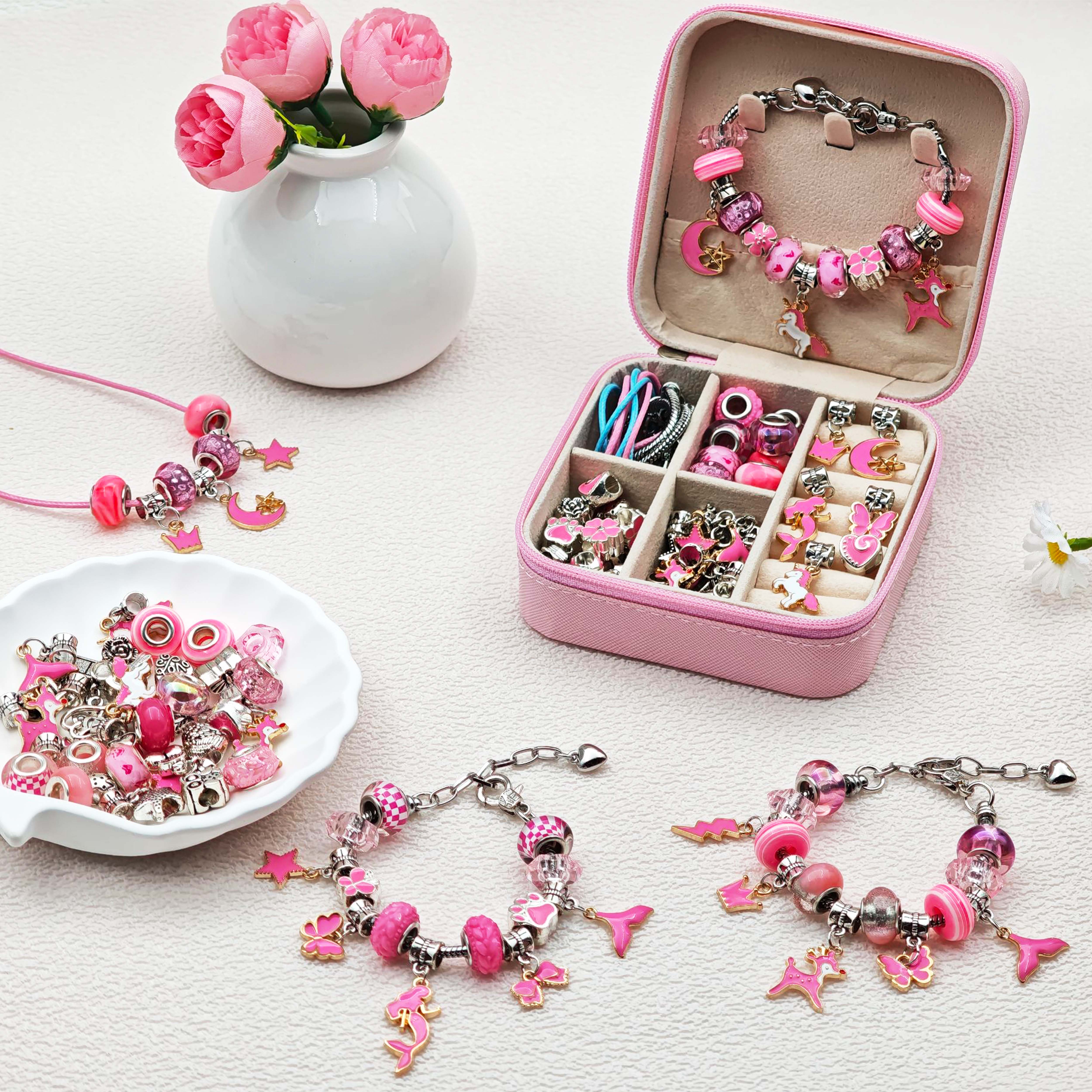 68pcs pink beaded jewelry set, - Resin Craft Kit บทวิจารณ์และราคา