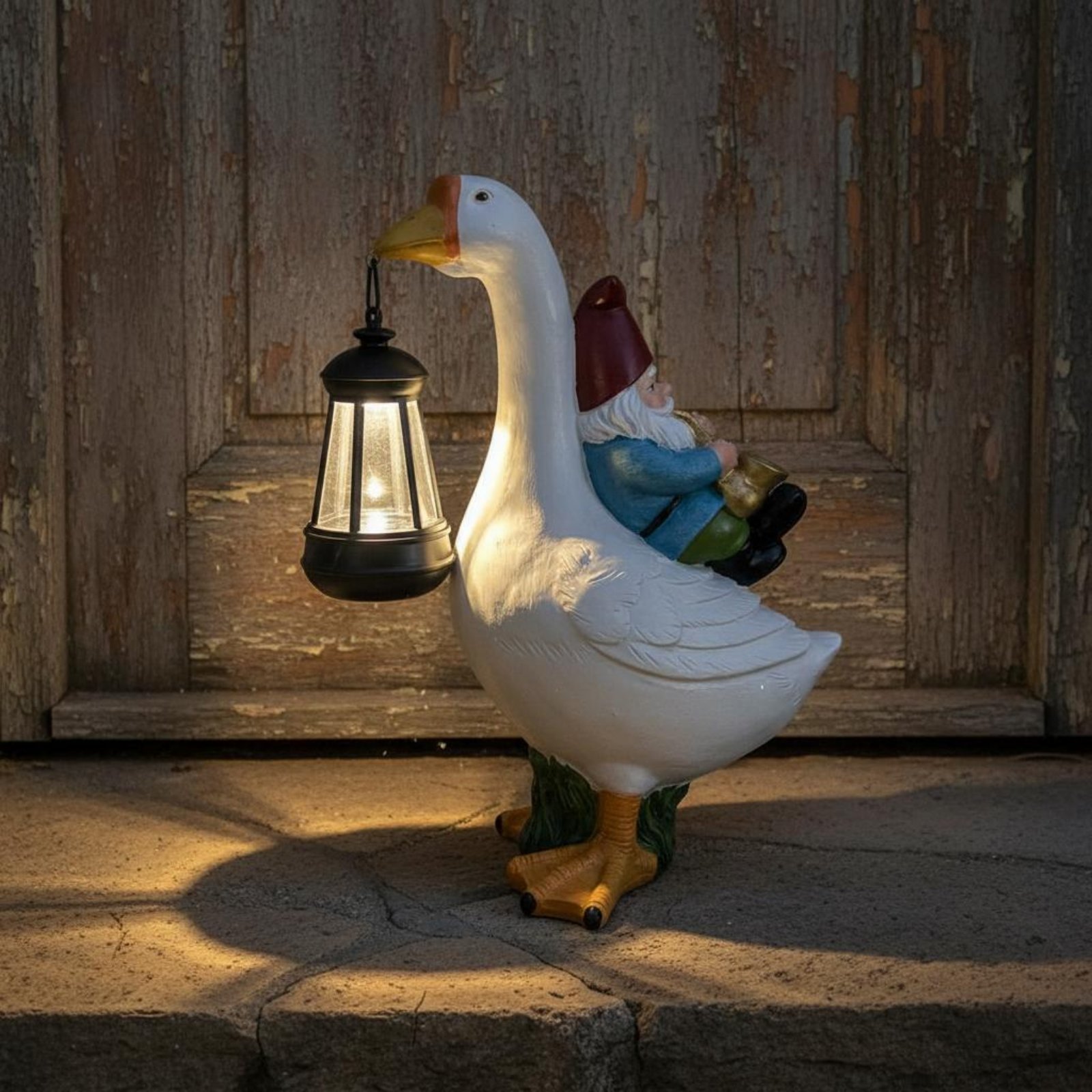 Gnome Riding Goose Statue Weat - Crafting Resin บทวิจารณ์และราคา