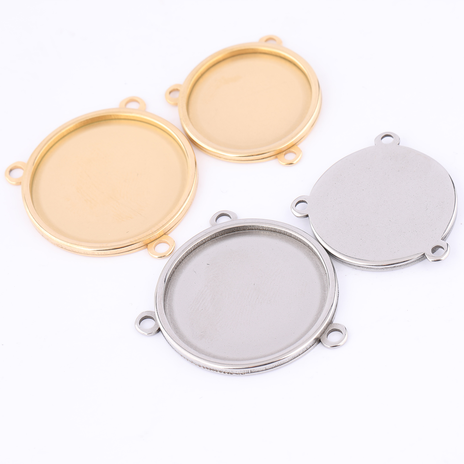 5pcs Stainless Steel Gold Plat - Bezels Set Pendant บทวิจารณ์และราคา