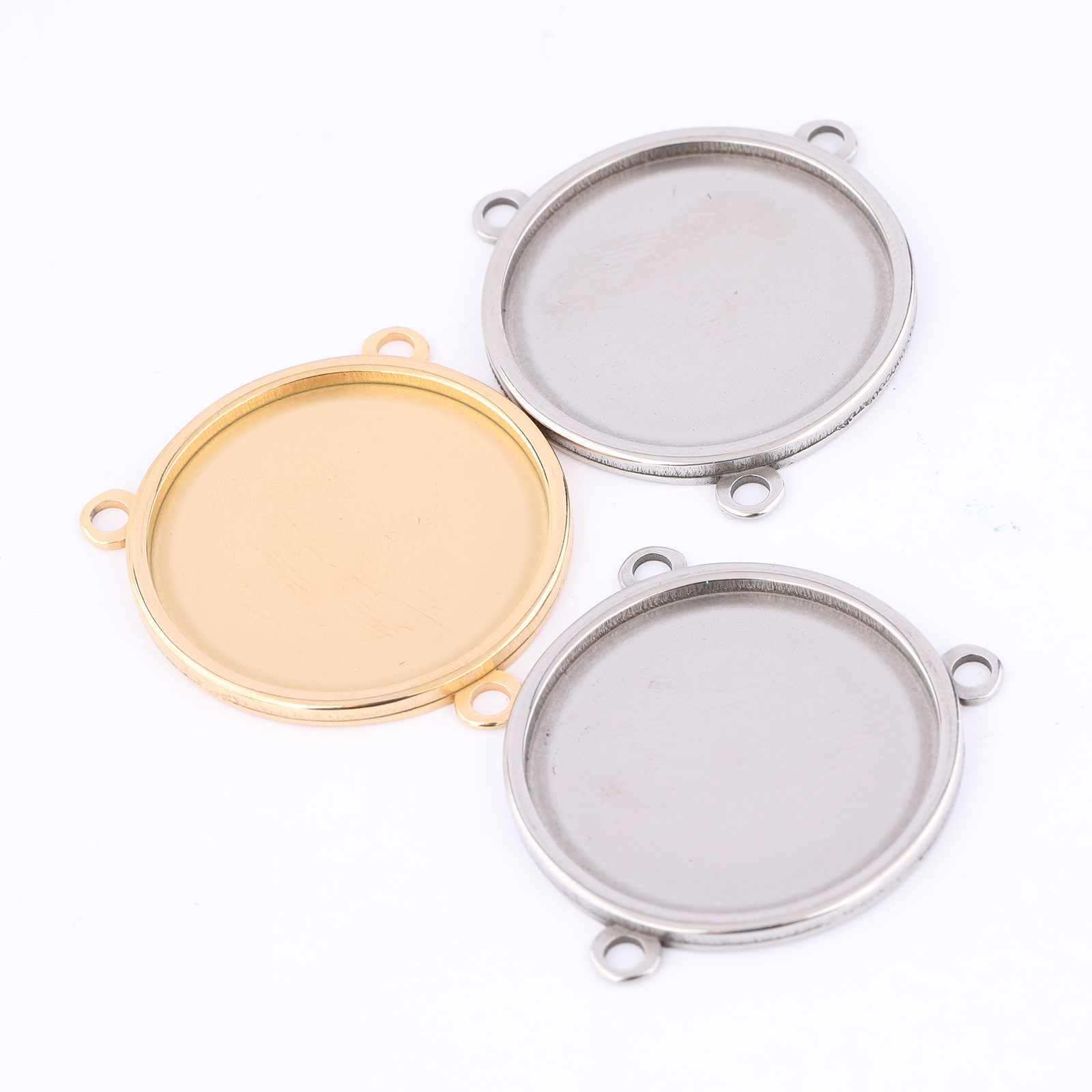 5pcs Stainless Steel Gold Plat - Bezels Set Pendant บทวิจารณ์และราคา