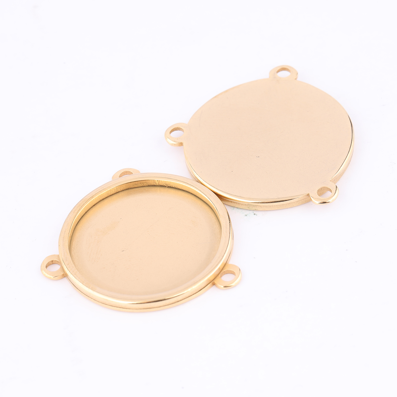 5pcs Stainless Steel Gold Plat - Bezels Set Pendant บทวิจารณ์และราคา