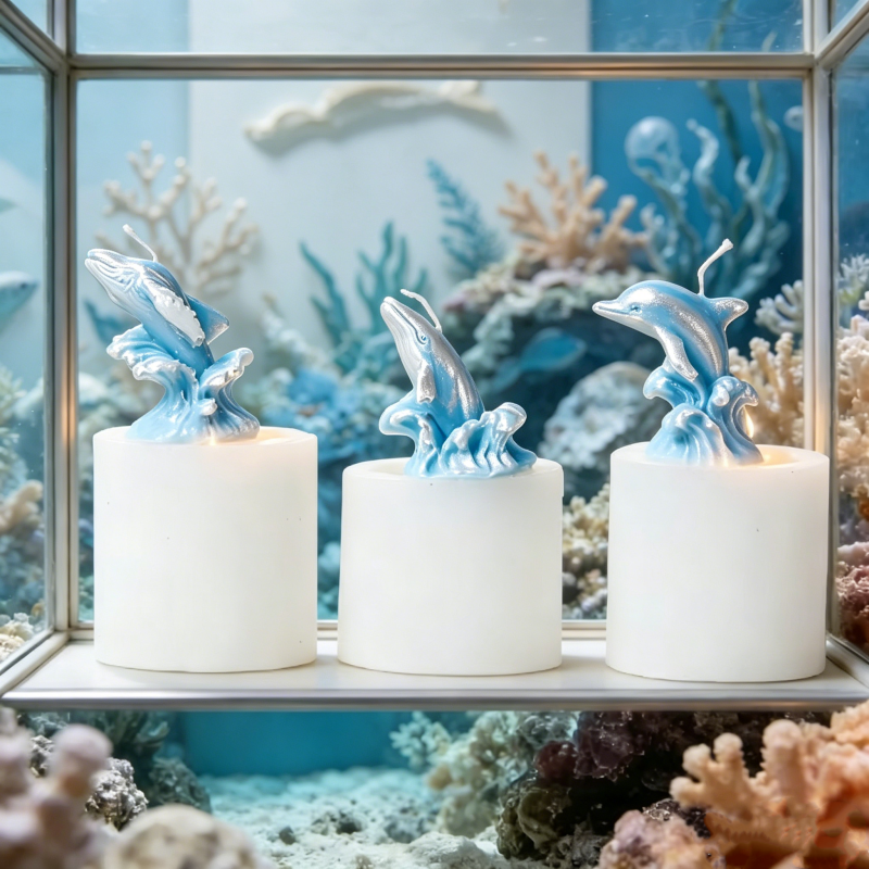 3D Whale & Dolphin with Wave S - Resin Ocean Wave Mold บทวิจารณ์และราคา
