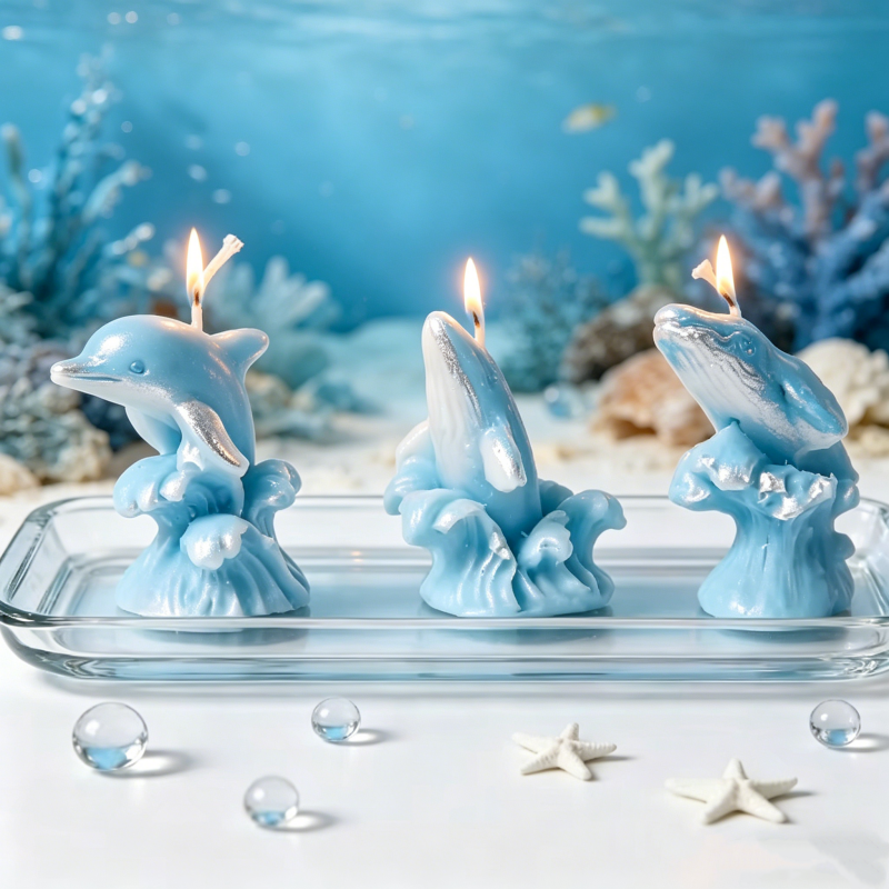 3D Whale & Dolphin with Wave S - Resin Ocean Wave Mold บทวิจารณ์และราคา