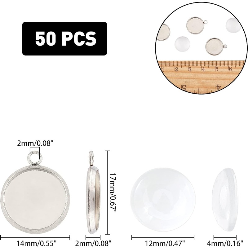 50 sets Pendant Cabochon Jewel - Bezels Set Pendant บทวิจารณ์และราคา