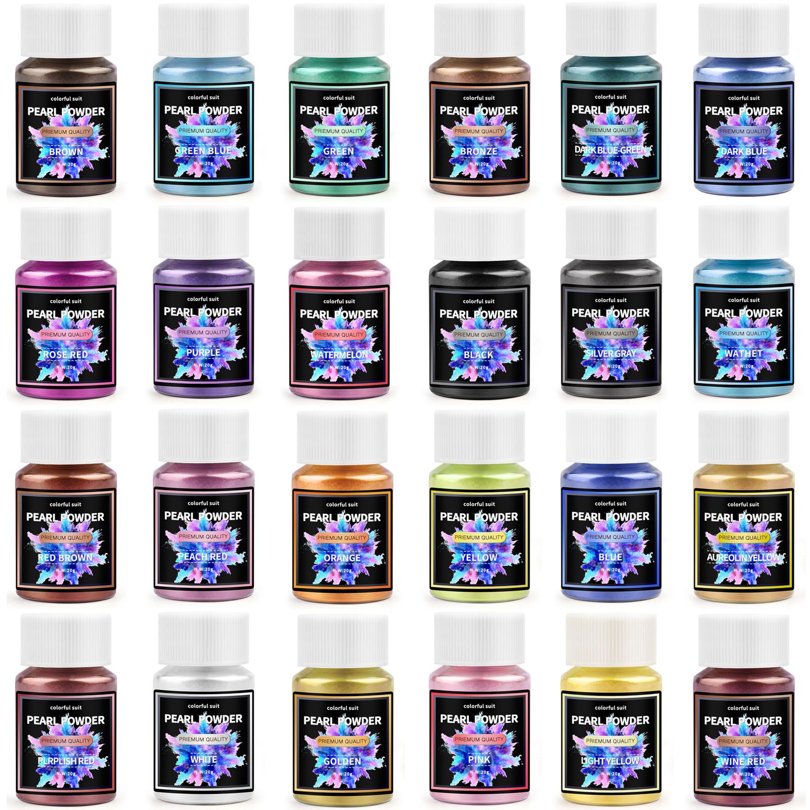 20ml Cosmetic Grade Pearlescen - Resin Pigment Set บทวิจารณ์และราคา