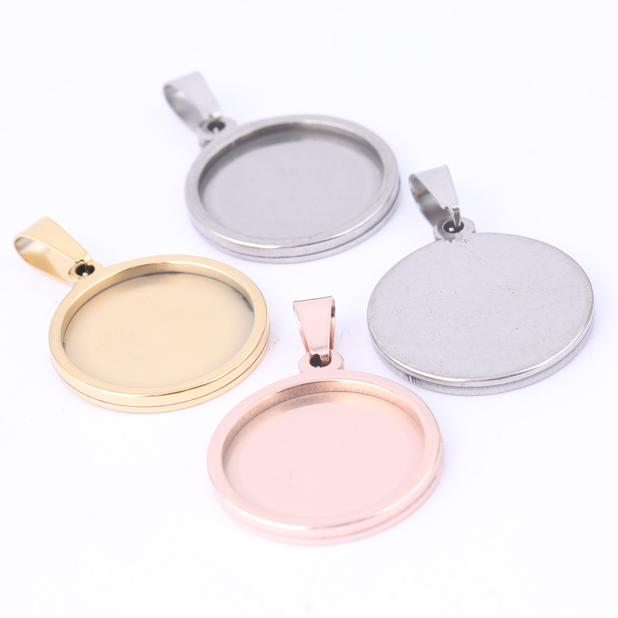 5pcs Stainless Steel 16mm 18mm - Bezels Set Pendant บทวิจารณ์และราคา