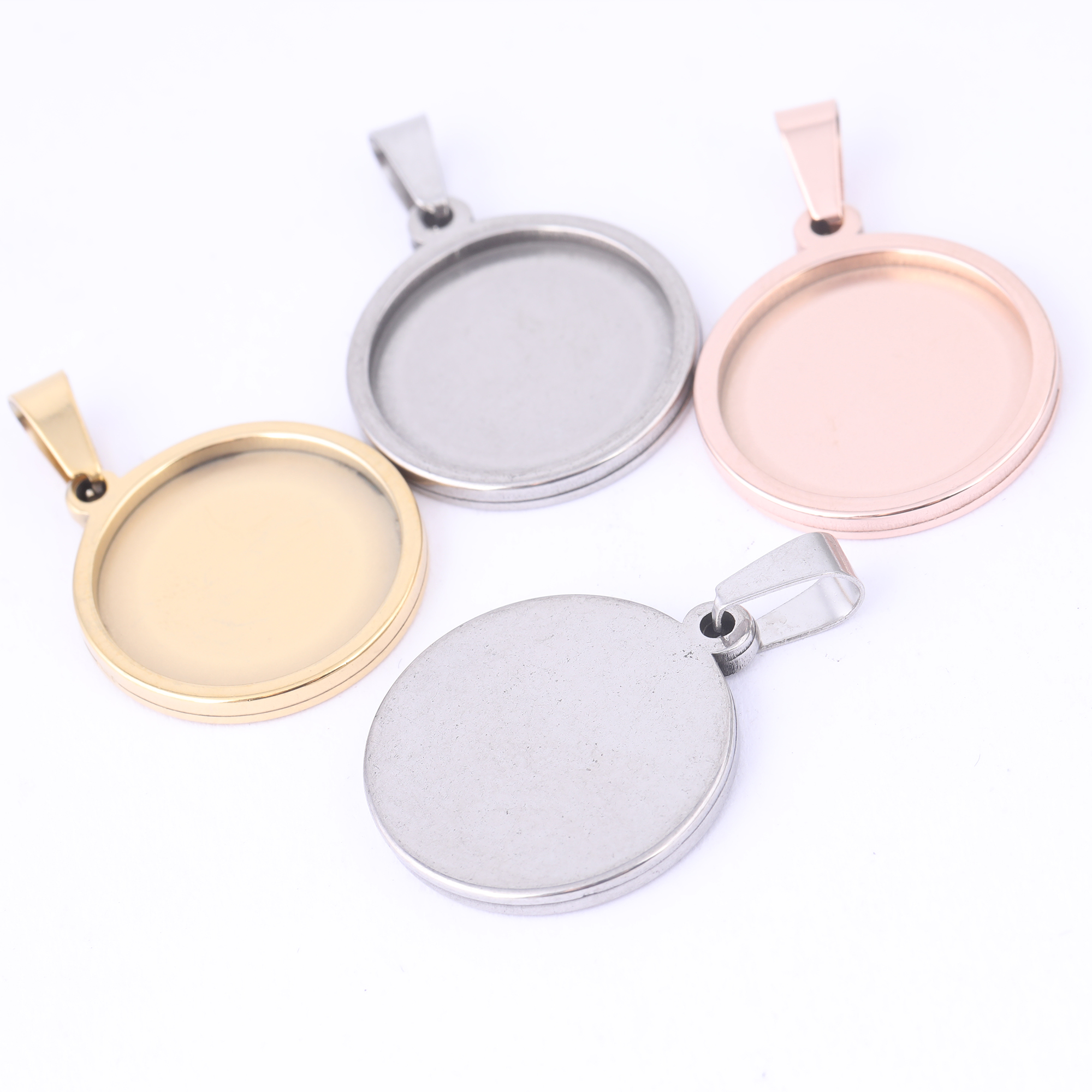 5pcs Stainless Steel 16mm 18mm - Bezels Set Pendant บทวิจารณ์และราคา