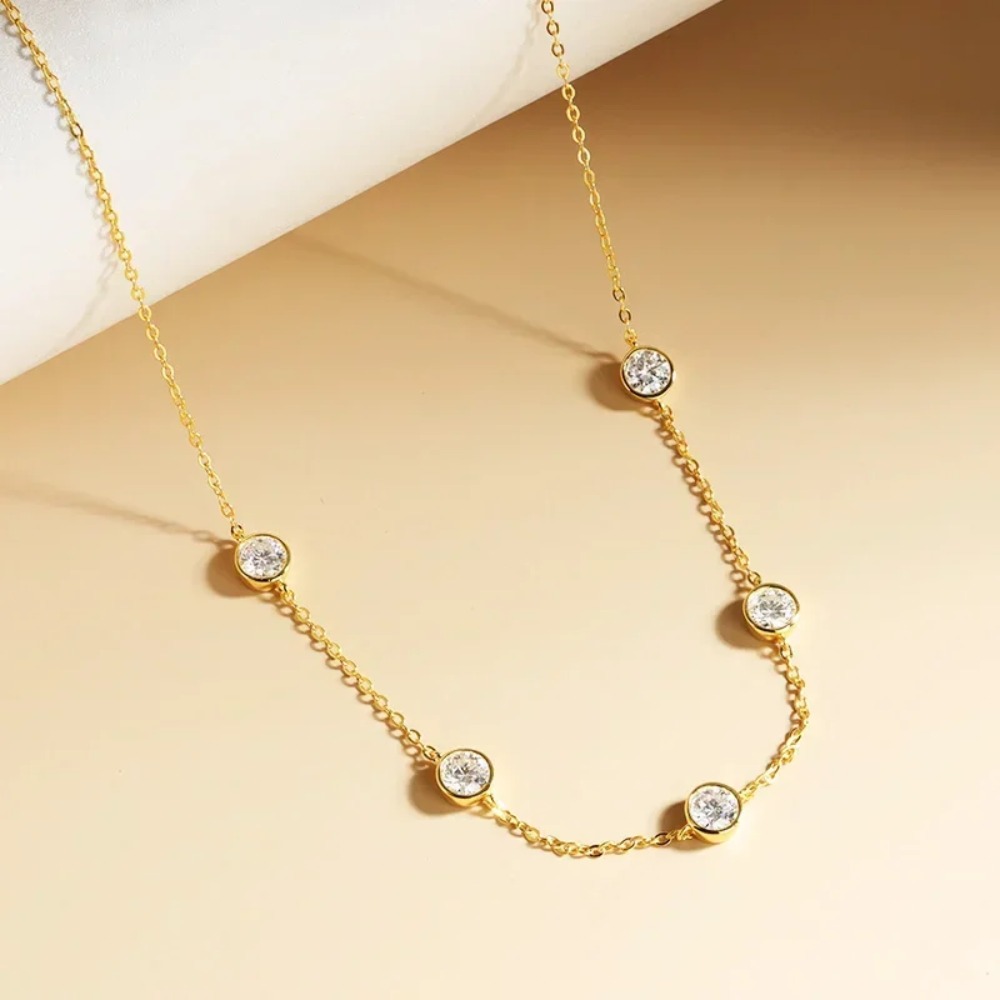 GRA Certified 5mm Moissanite N - Bezels Set Pendant บทวิจารณ์และราคา